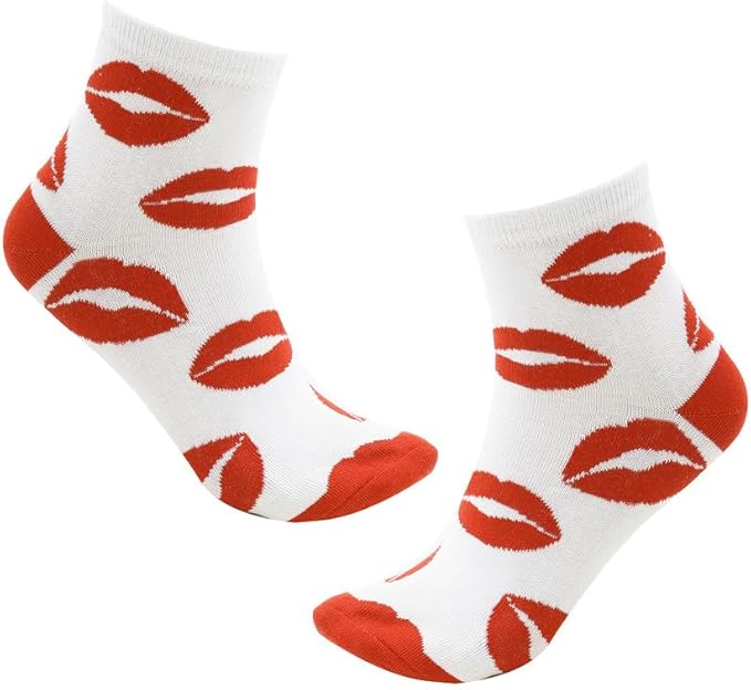 Lips Pattern Ankle Socks