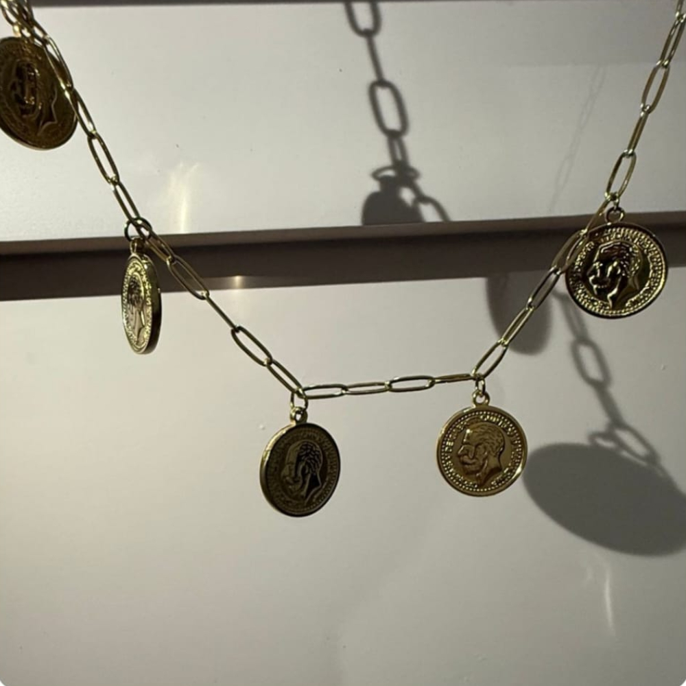 Gold coin necklace