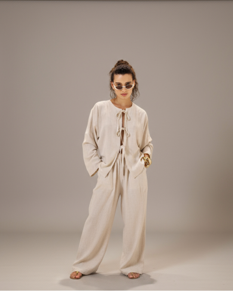 Pure Beige Linen Set