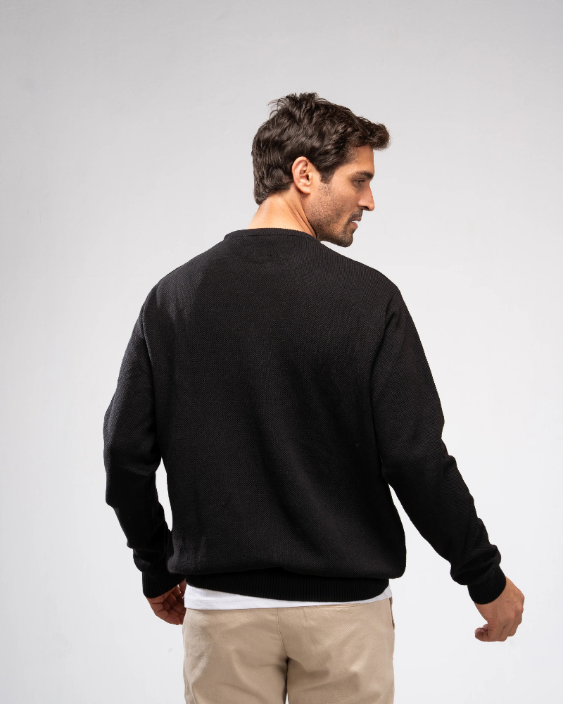 Pique Knit Crew Neck Sweater