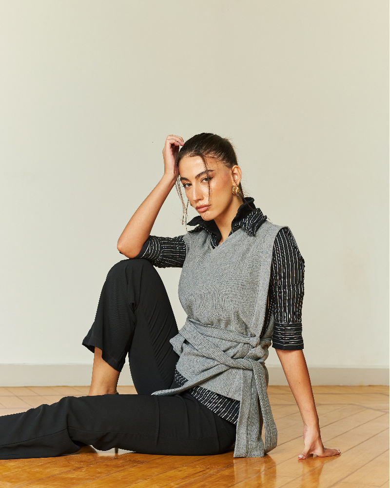 short Side tie overlay top