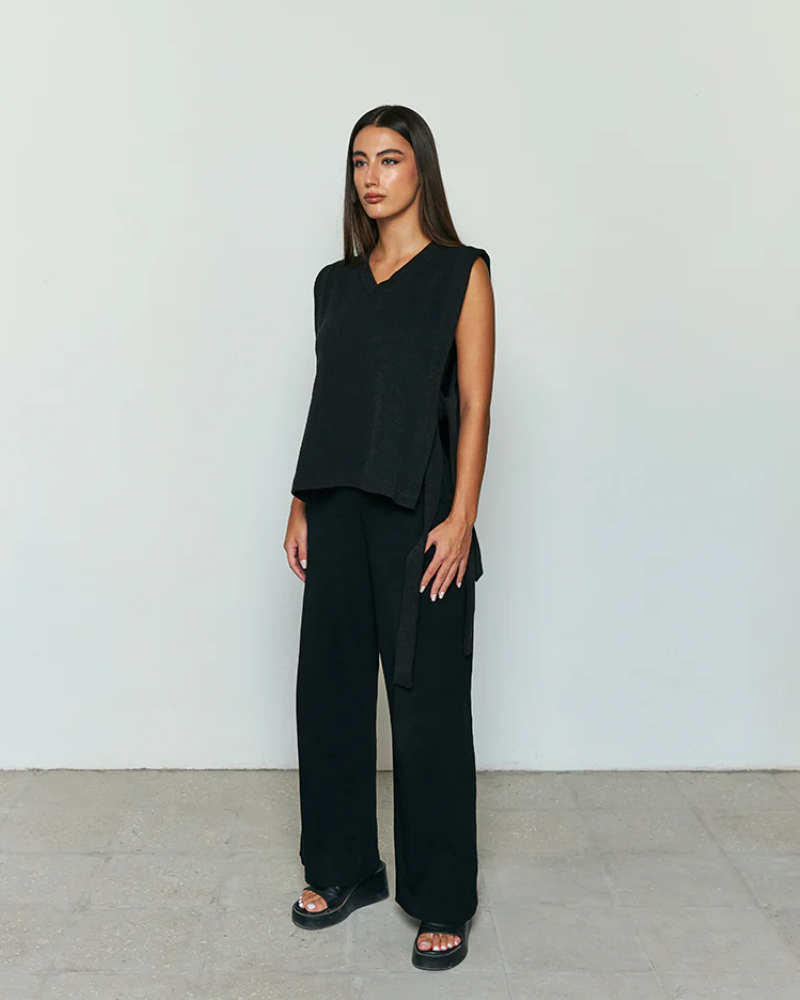 short Side tie overlay top