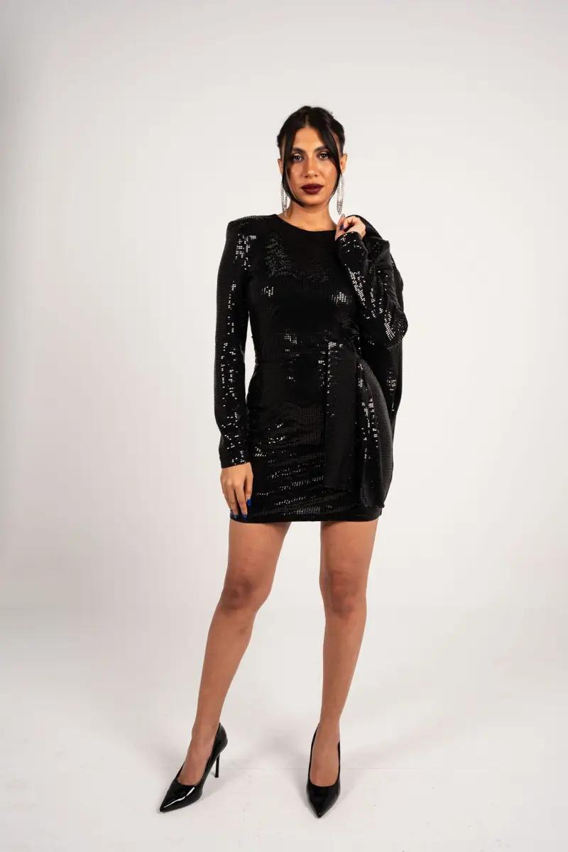 Women&#039;s Long Sleeve Sequin Mini Dress