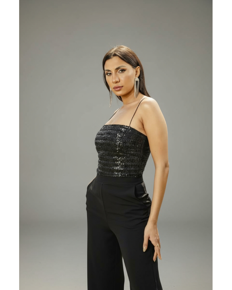 Women&#039;s Sequin Cropped Bandeau Top