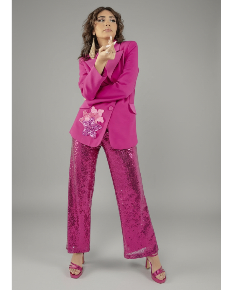 Women&#039;s Sequin Wide Leg Trousers