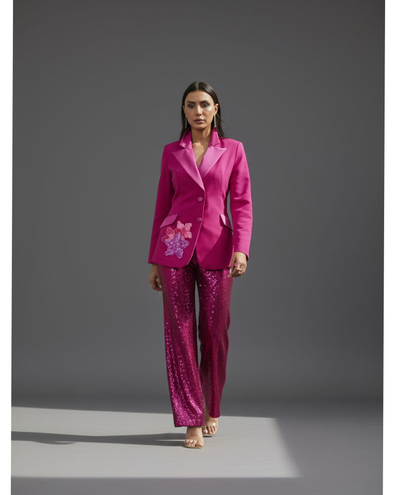 Women&#039;s Sequin Wide Leg Trousers