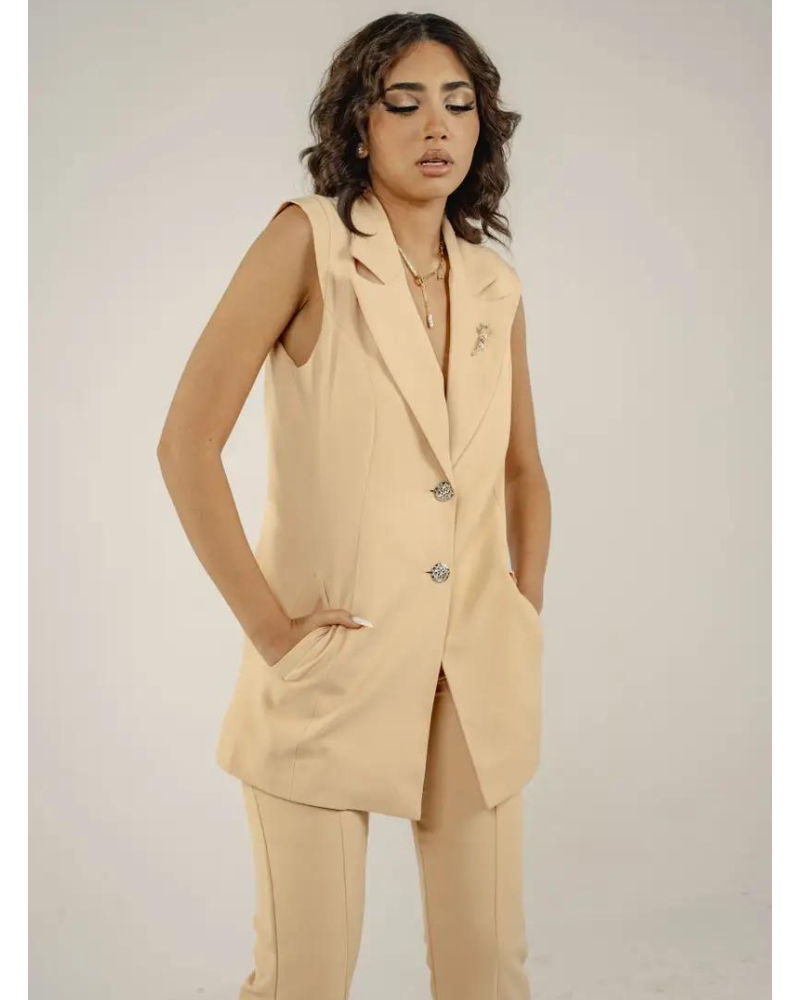 Women&#039;s Longline Sleeveless Blazer Vest