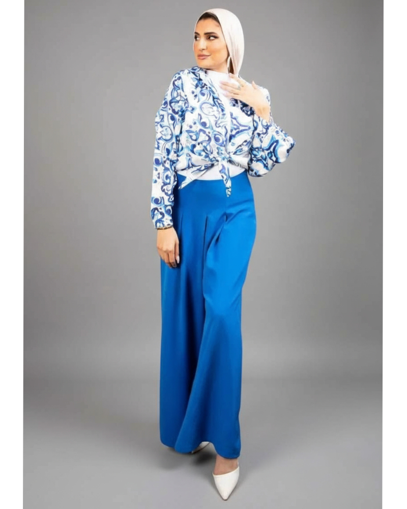 Women&#039;s Pleated Wide Leg Palazzo Trousers