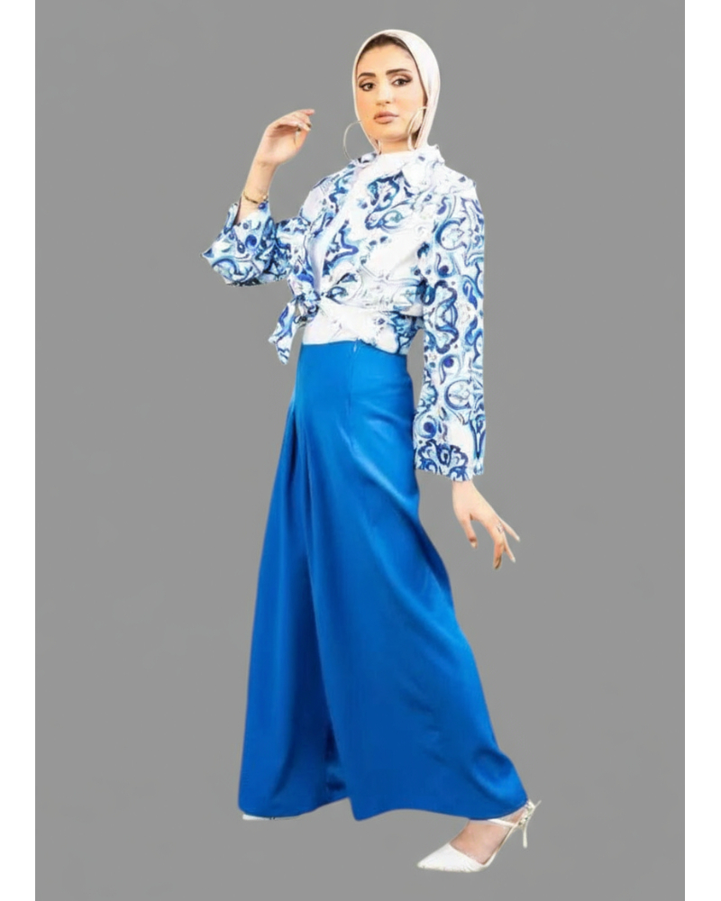 Women&#039;s Pleated Wide Leg Palazzo Trousers