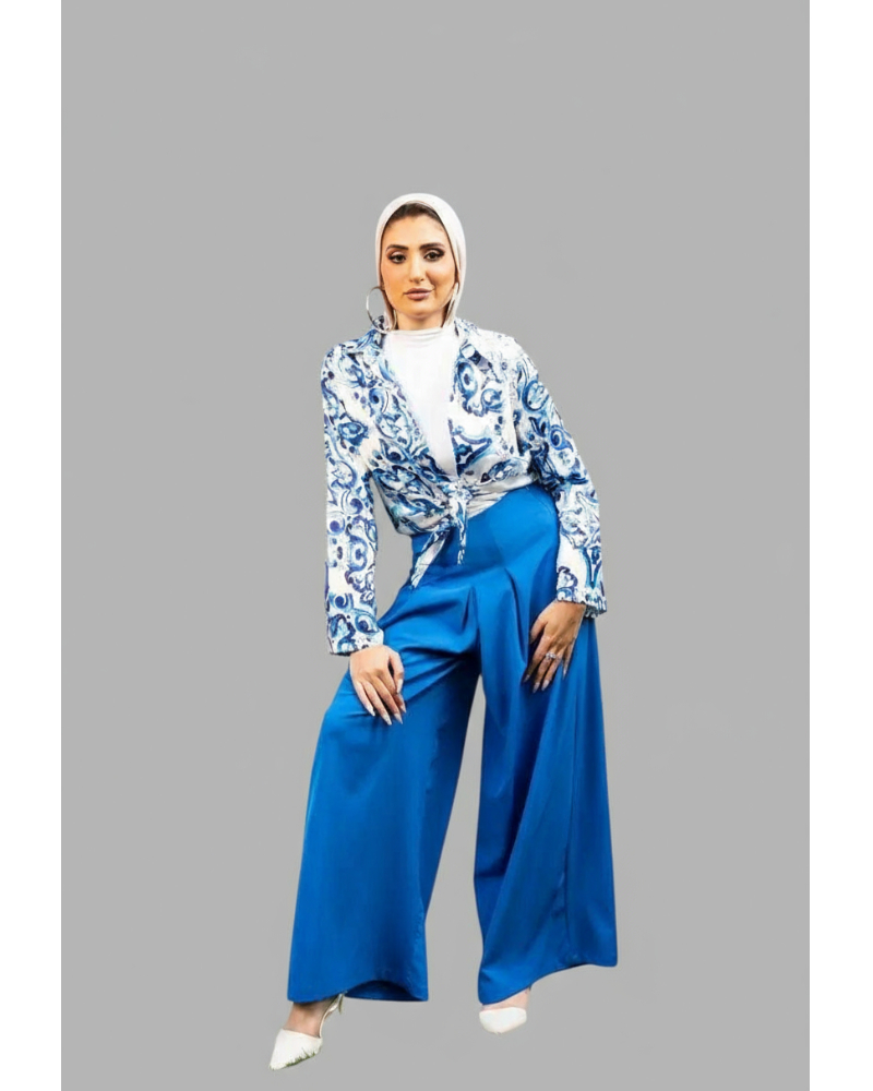 Women&#039;s Pleated Wide Leg Palazzo Trousers