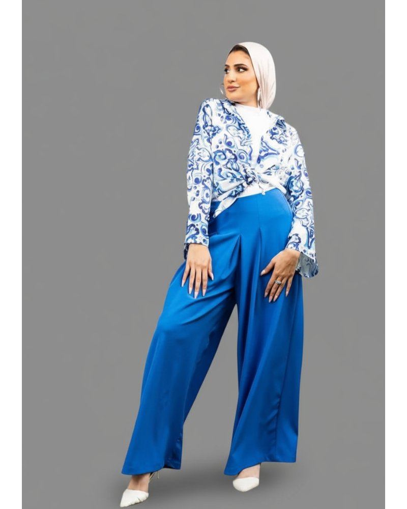 Women&#039;s Pleated Wide Leg Palazzo Trousers