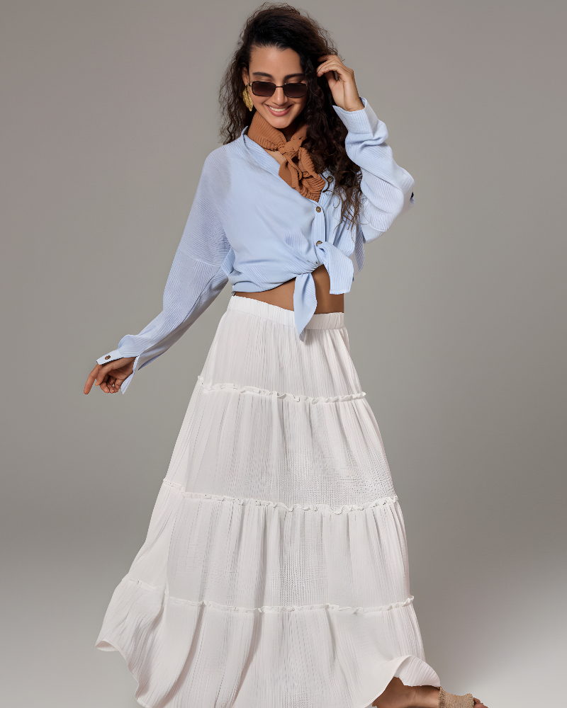 White Flared Skirt