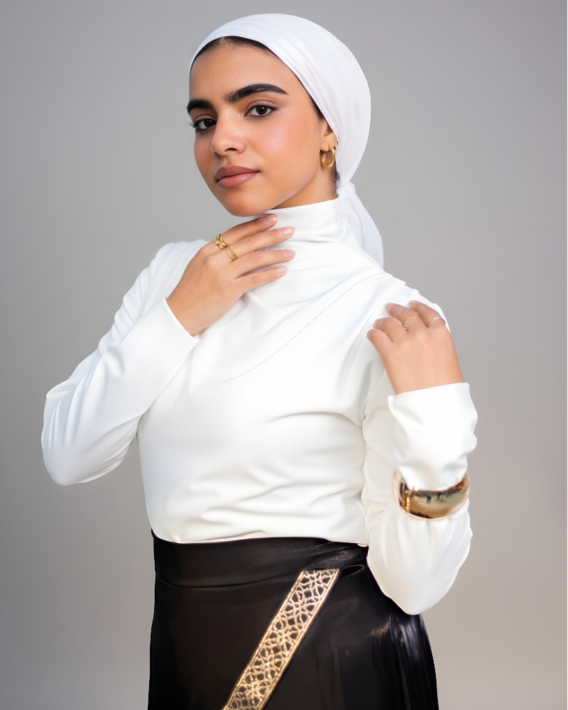 Draped Seamless Top in Off White