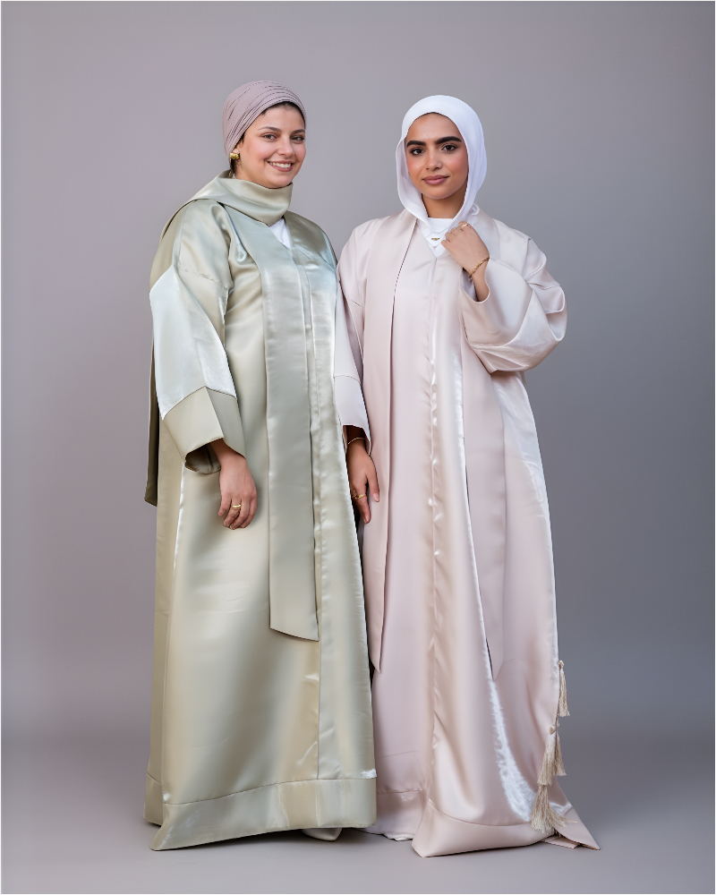 Matcha Green Kaftan with Fringes