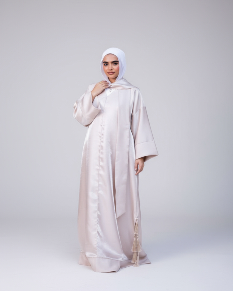 Beige Kaftan with Fringes