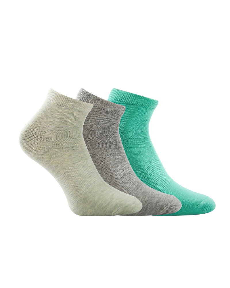 A Pack Of 3 Pieces Plain Short Socks , MultiColoure