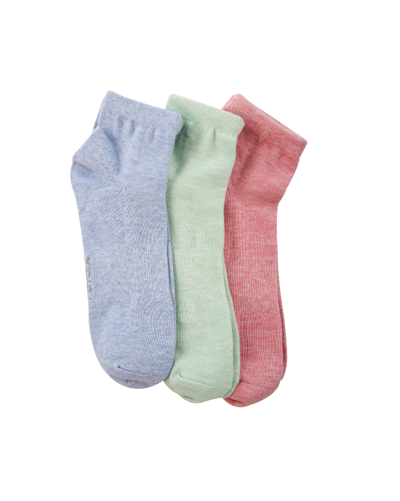 A Pack Of 3 Pieces Plain Short Socks , MultiColoure