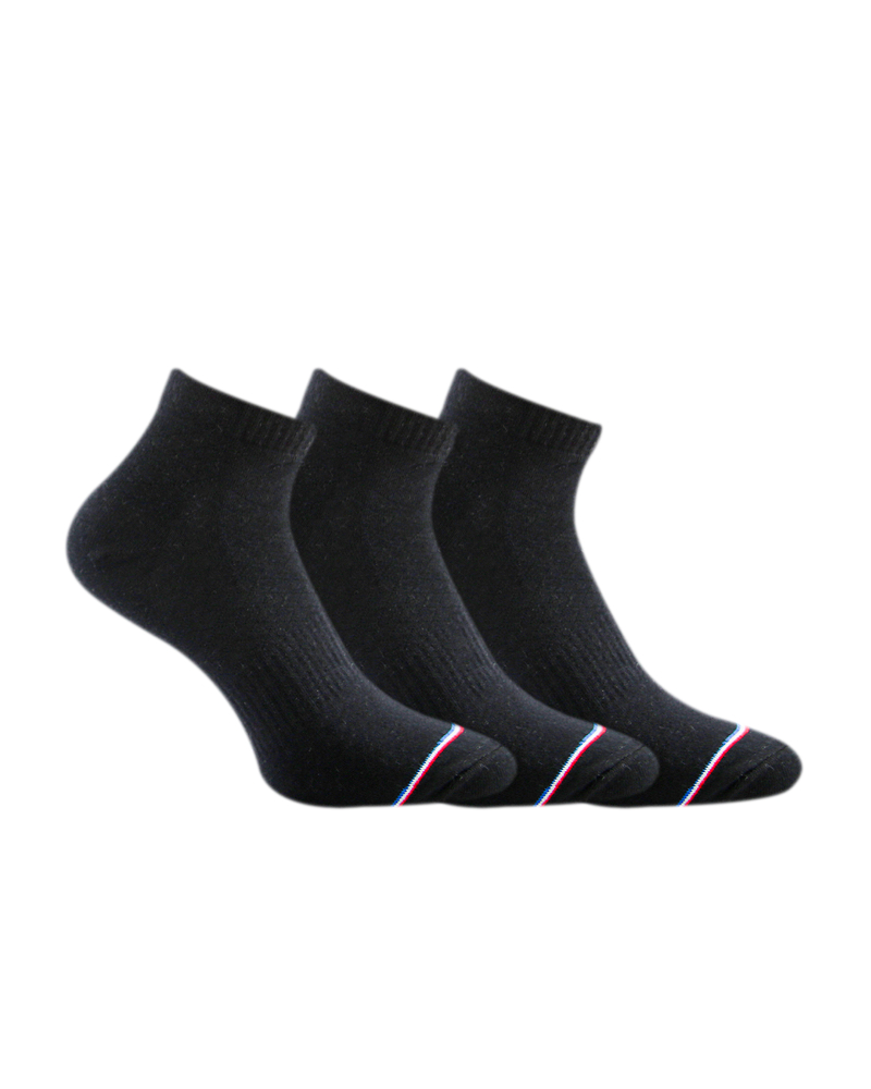 A Pack Of 3 Pieces Plain Short Socks , Black For Men