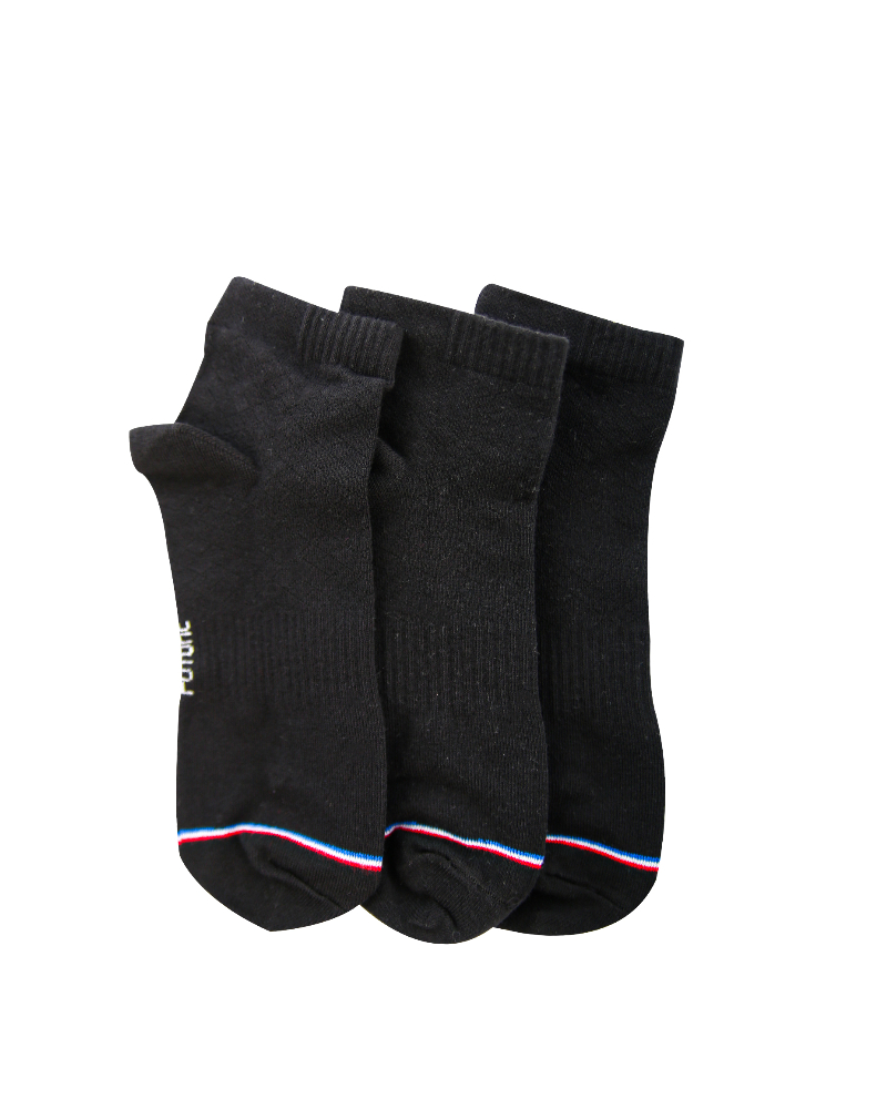 A Pack Of 3 Pieces Plain Short Socks , Black For Men