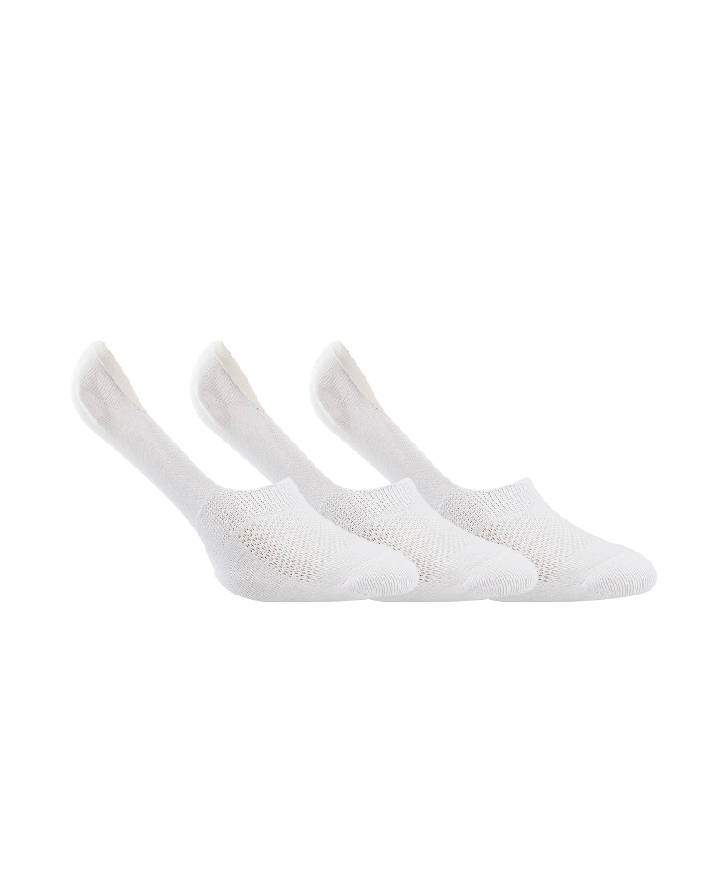 A Pack Of 3 Pieces Invisible Plain Socks White For Men