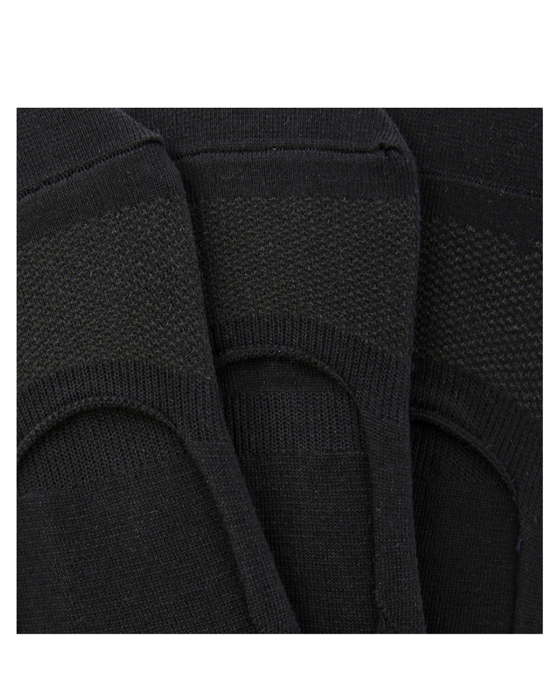 A Pack Of 3 Pieces Invisible Plain Socks Black For Men