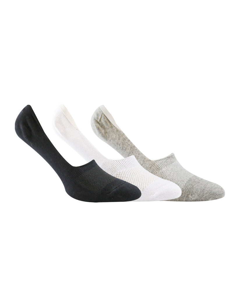 A Pack Of 3 Pieces Invisible Plain Socks MultiColoure For Men