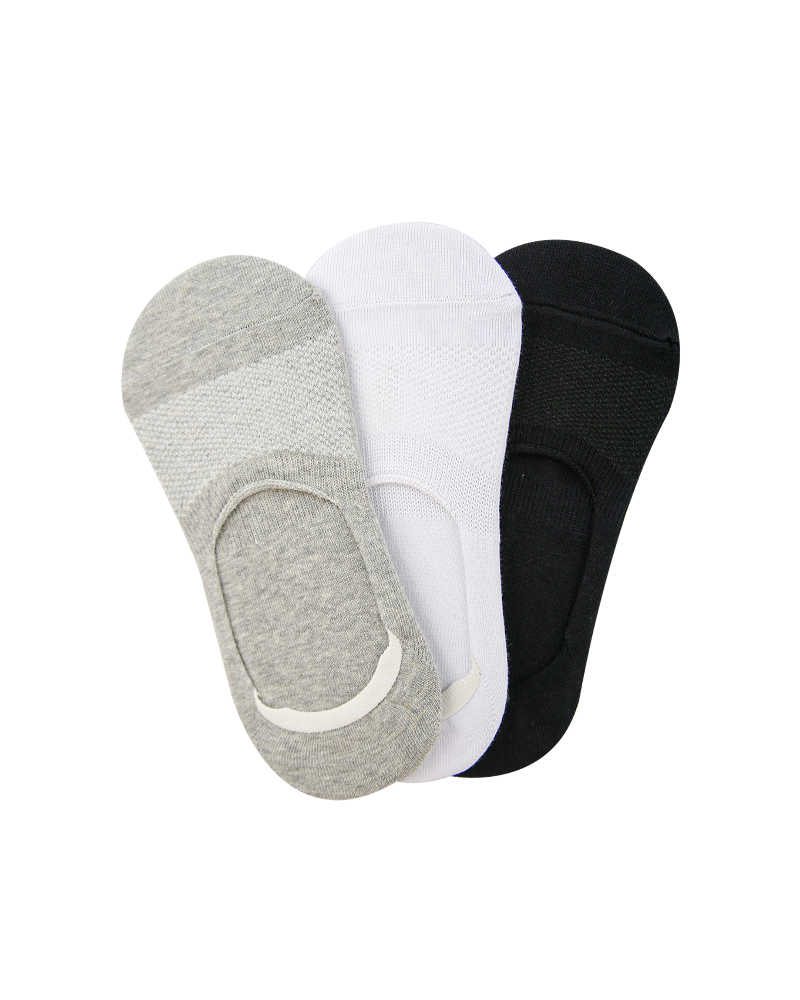 A Pack Of 3 Pieces Invisible Plain Socks MultiColoure For Men