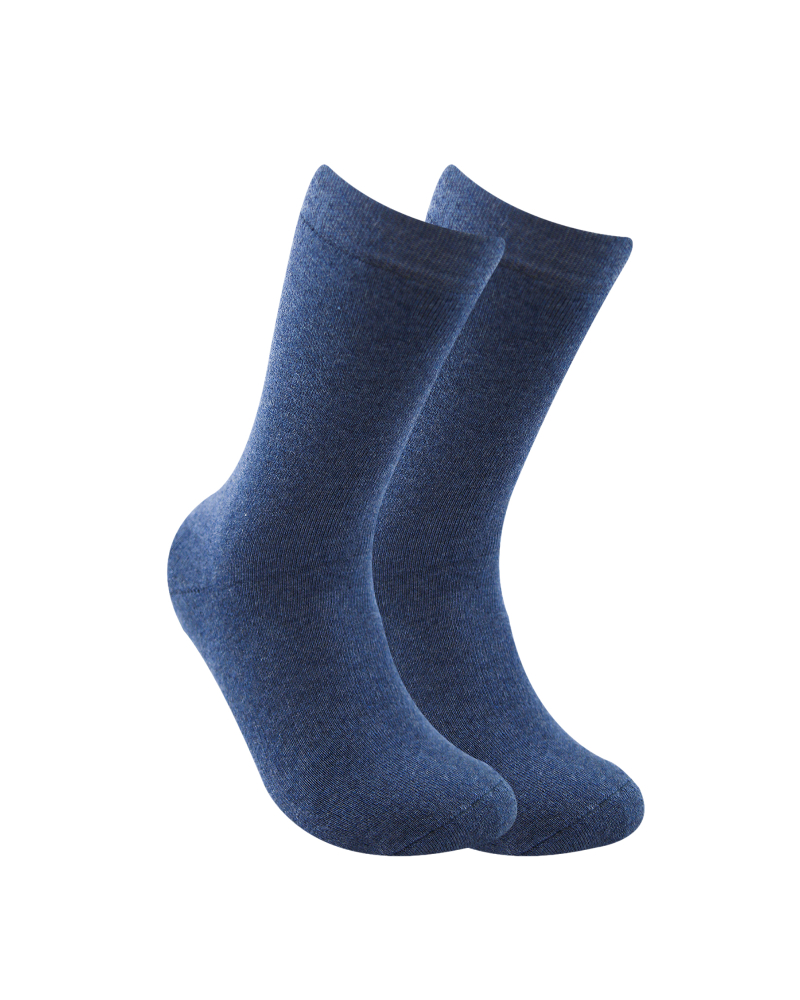 Long Plain Socks Full Terry Navy For Unisex