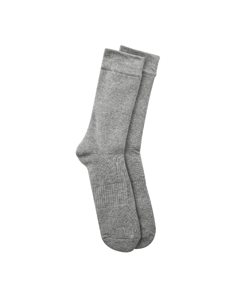 Long Printed Socks Full Terry Grey For Unisex