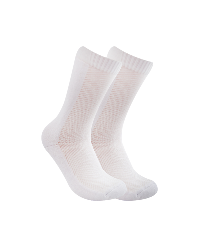 Long Plain Socks Half Terry White For Men