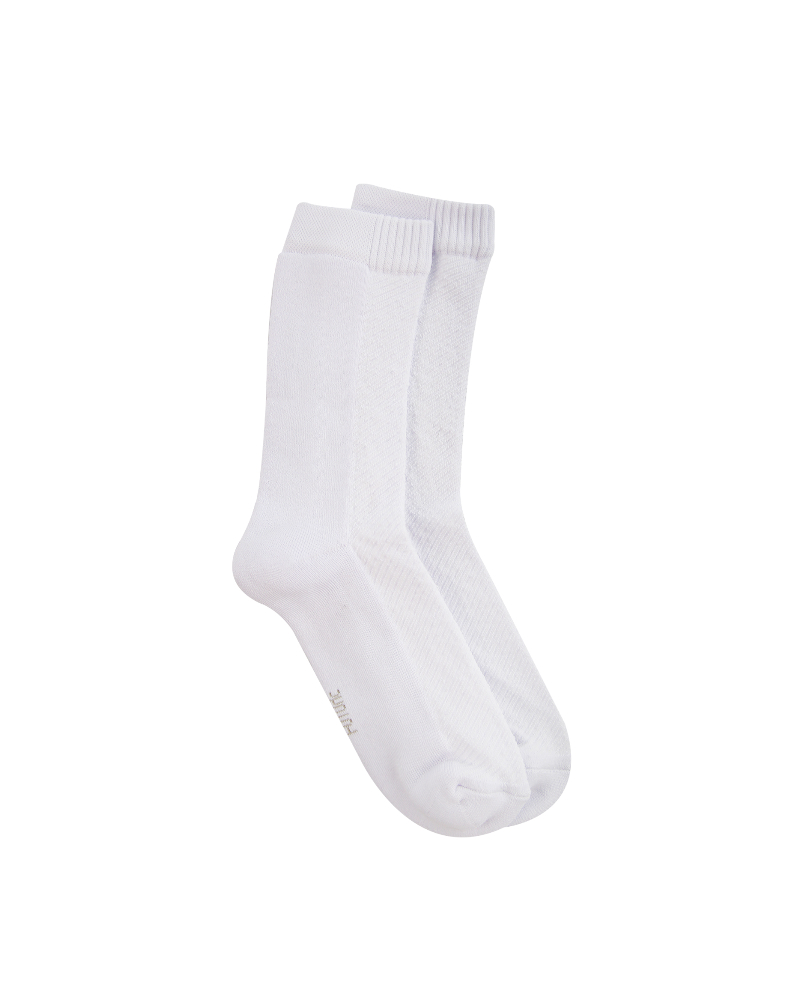 Long Plain Socks Half Terry White For Men