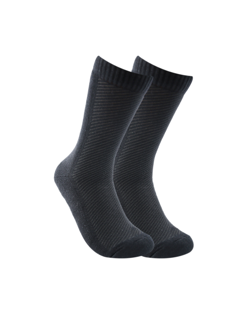Long Plain Socks Half Terry Black For Men