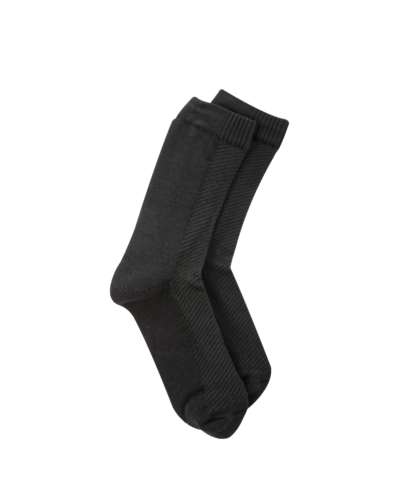Long Plain Socks Half Terry Black For Men