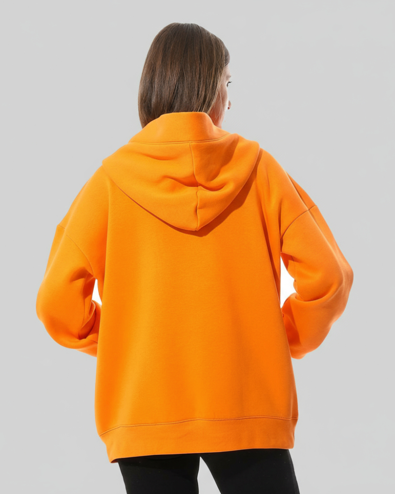 Orange hoodie with a modern cut from Defect